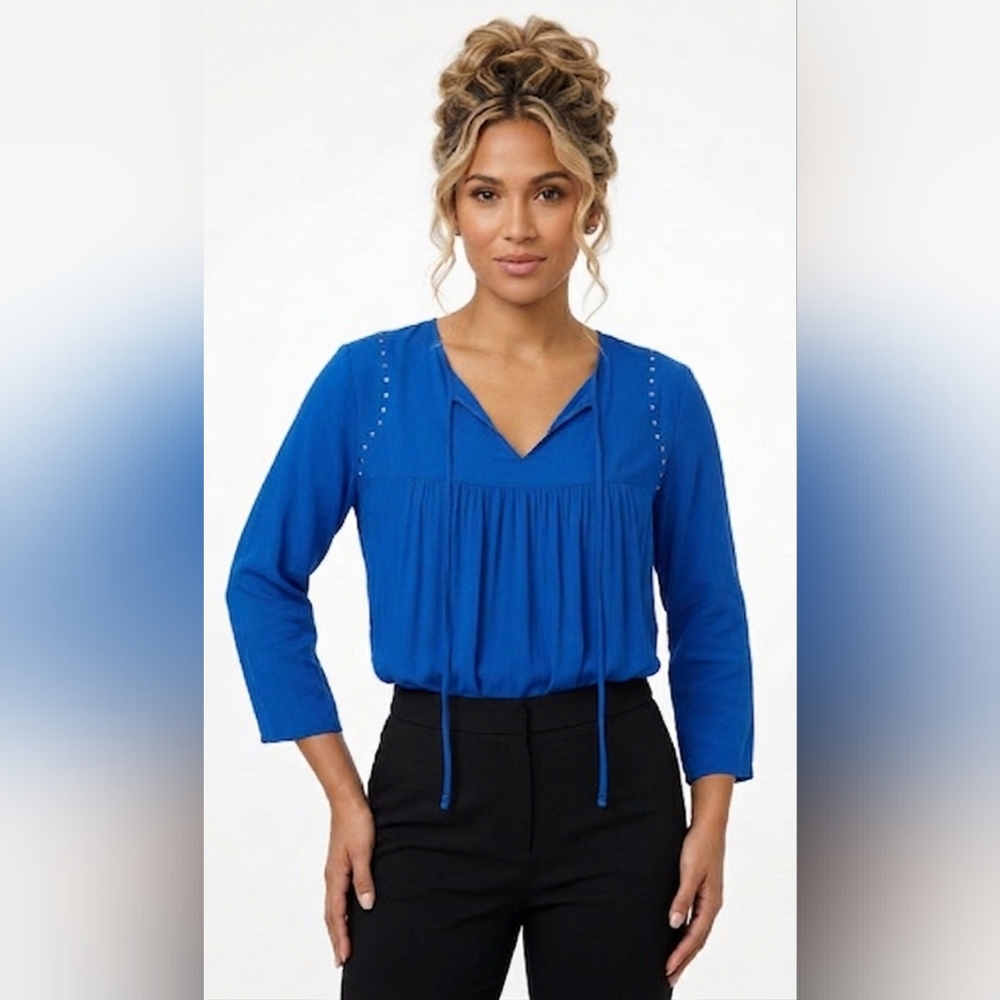 Michael Michael Kors Royal Blue Blouse with Stud Accents Size L